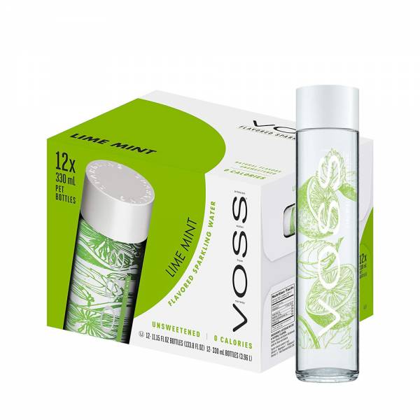 voss lime mint sparkling water 12x375ml