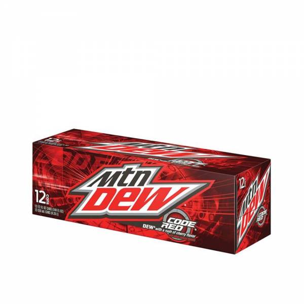 mountain dew code red cherry soda 12x330ml